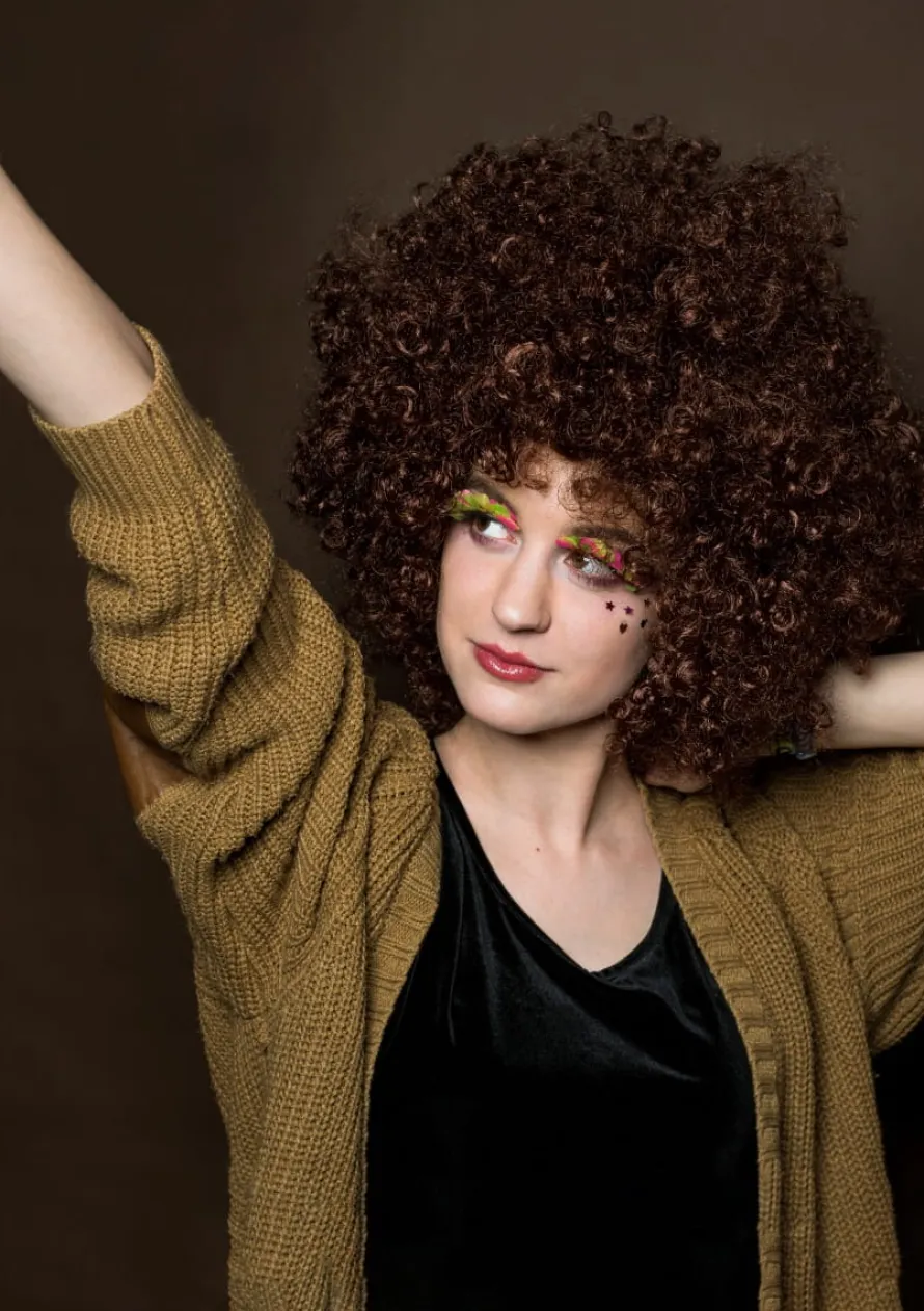 Peruka AFRO brązowa