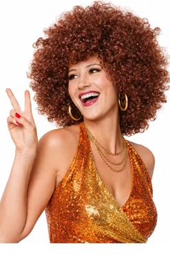 Peruka AFRO brązowa