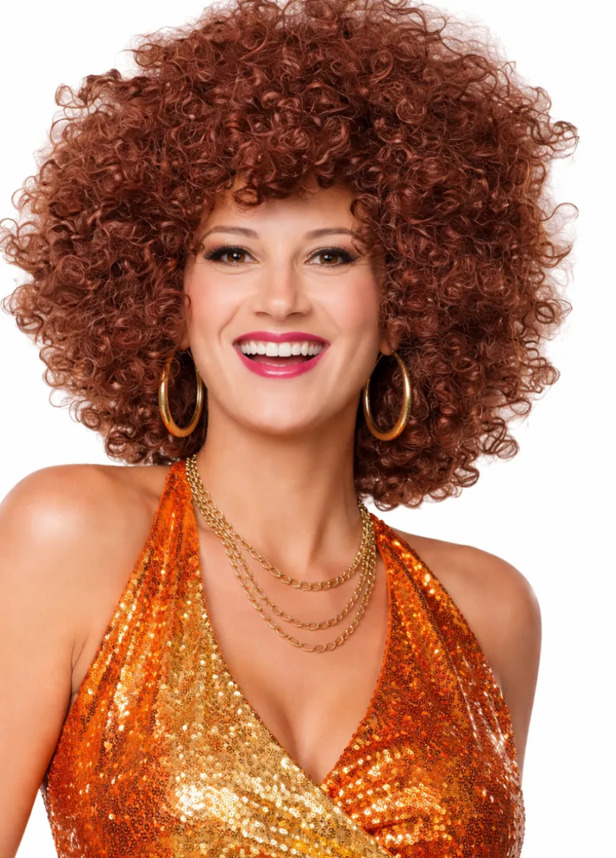 Peruka AFRO brązowa