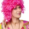 Peruka AFRO ciemnoróżowa