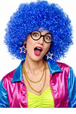 Peruka AFRO niebieska