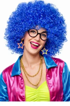 Peruka AFRO niebieska
