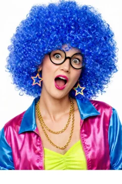 Peruka AFRO niebieska