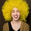 Peruka AFRO żółta