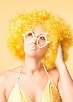 Peruka AFRO żółta
