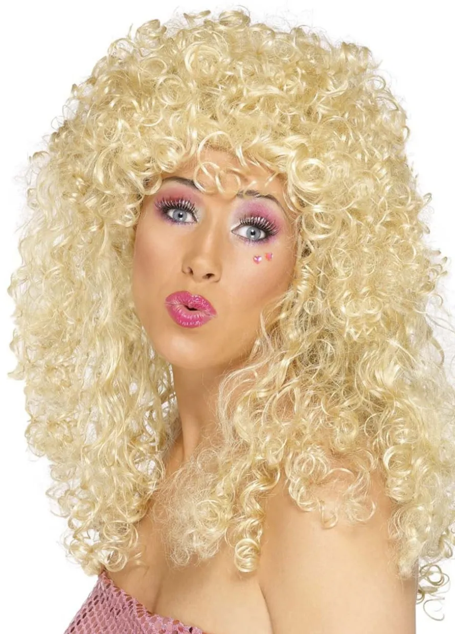 Peruka blond loki CHARLOTTA afro disco