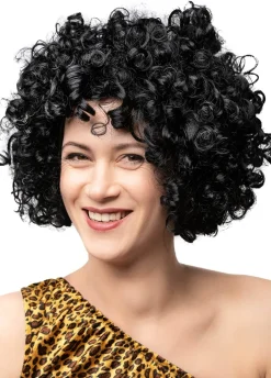 Peruka czarna krótka AFRO loki
