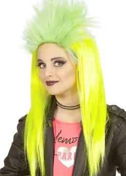 Peruka dziecięca neon PUNK seledynowa