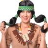 Peruka Indianka peruka karnawałowa z warkoczami i opaską