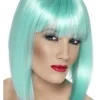 Peruka jasny turkus GLAM z grzywką