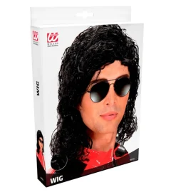 Peruka KRÓL POPU czarne włosy