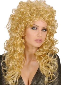 Peruka MOKRA WŁOSZKA peruka kręcone włosy blond
