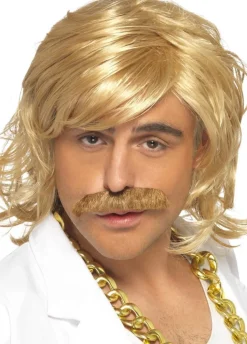Peruka męska blond GAME SHOW z wąsami