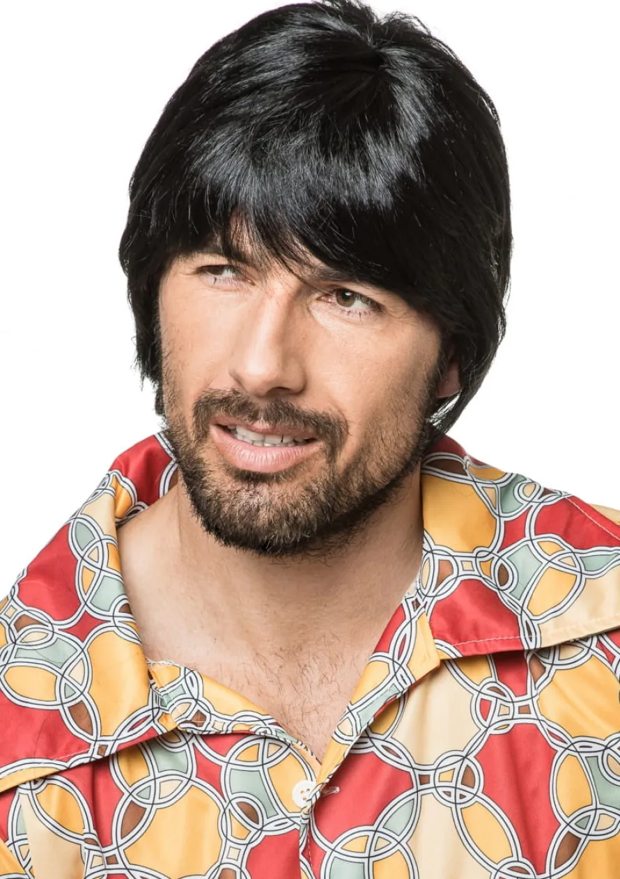 Peruka męska czarna STEVEN Lata 70