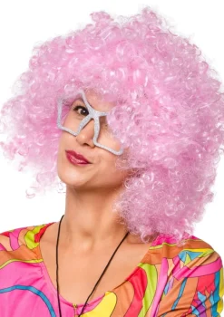 Peruka różowa AFRO