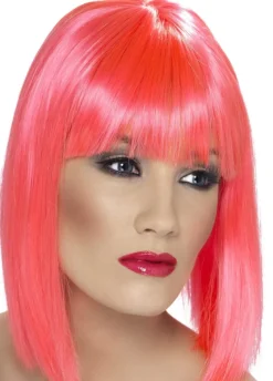 Peruka różowa GLAM z grzywką