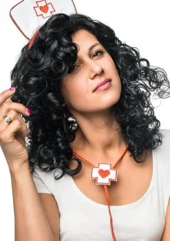 Peruka SHIRLEY czarna z lokami