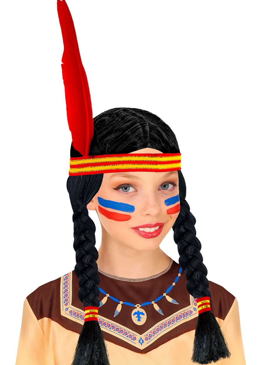 Peruka warkocze INDIANKI Czarna