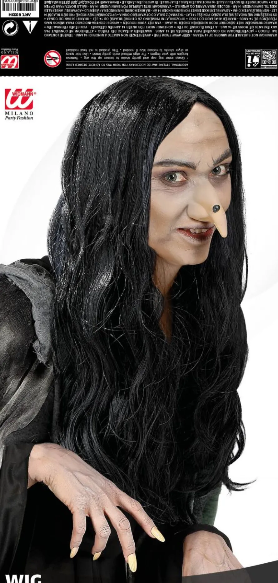 Peruka wiedźmy AMELIA czarna peruka na Halloween