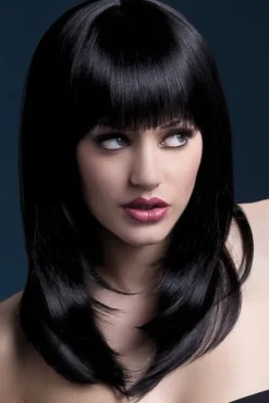 Peruka z grzywką Fever Professional TANJA - czarna