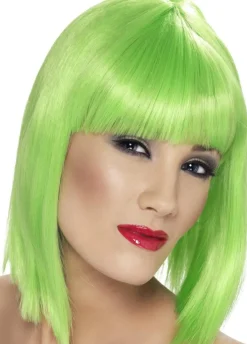 Peruka zielona GLAM z grzywką