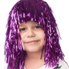 Peruka z lamety disco CIEMNORÓŻOWA