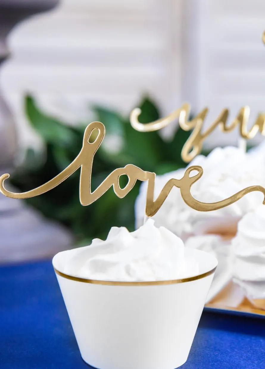 Pikery LOVE złote (6szt.)
