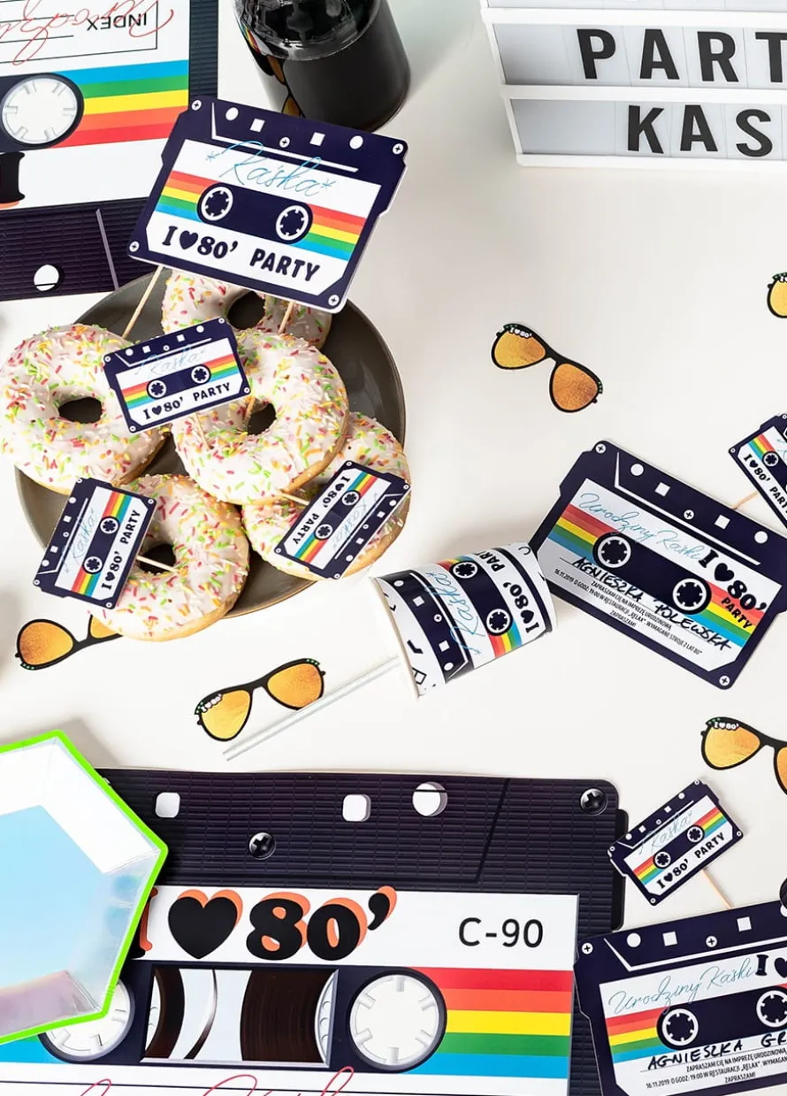 Pikery na babeczki I LOVE 80`s ozdoby lata 80 (10szt.)