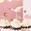 Pikery na babeczki na baby shower BOCIAN (7szt.)