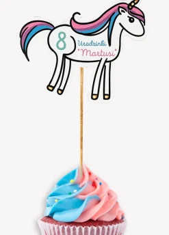 Pikery na babeczki personalizowane JEDNOROŻEC urodziny unicorn (6szt.)