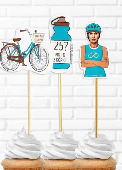 Pikery personalizowane URODZINY ROWERZYSTY tort rowerzysty (11szt.)
