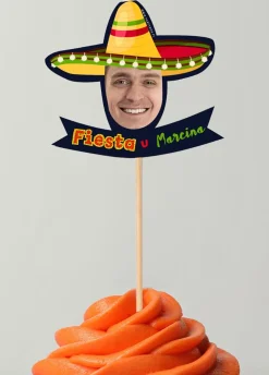Pikery ze zdjęciem FIESTA impreza w stylu meksykańskim (8szt.)