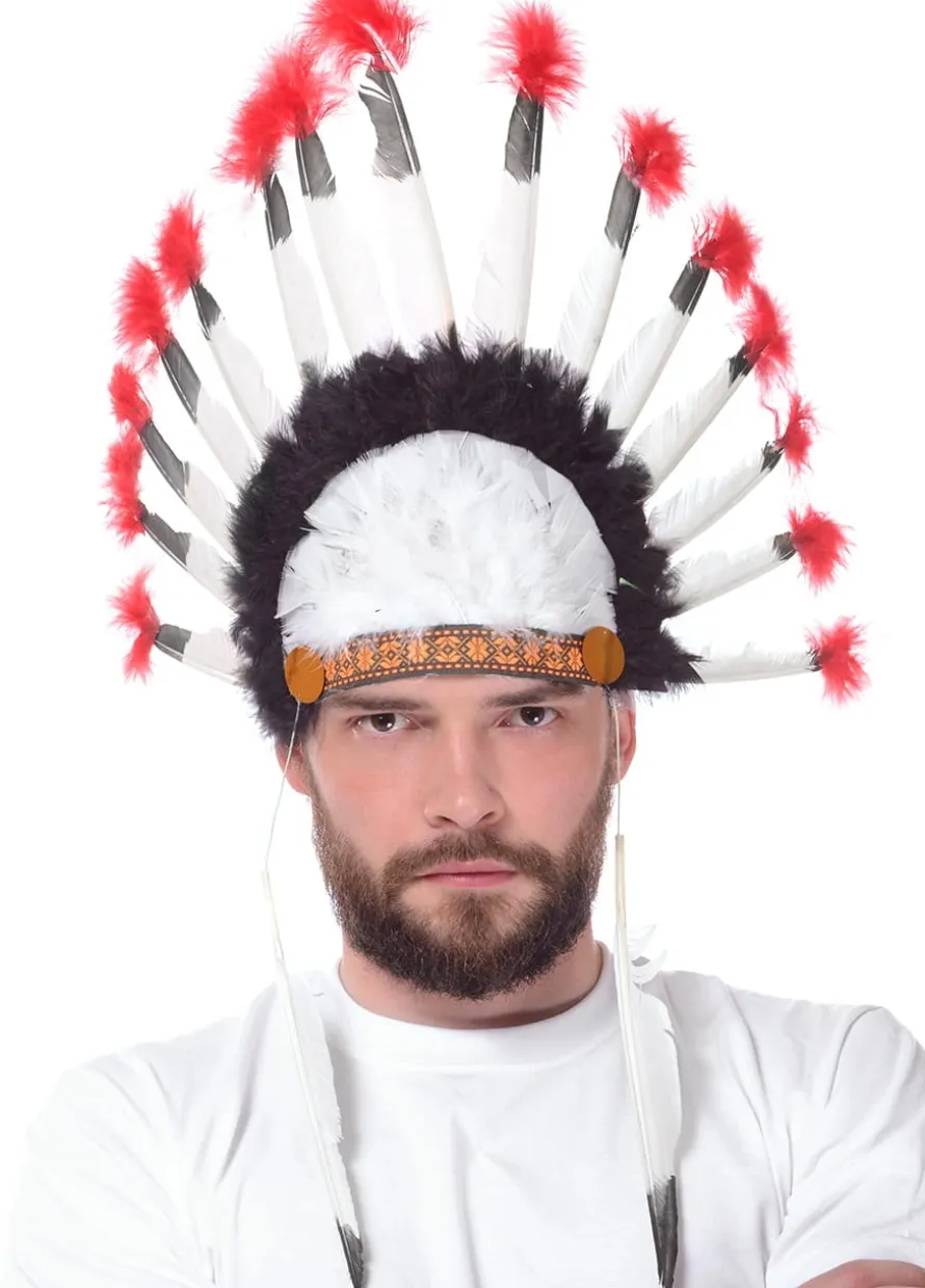 Pióropusz INDIAŃSKI czarno-biały