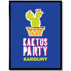 Plakat personalizowany 31x41 cm KAKTUS PARTY prezent na urodziny dla dziewczyny
