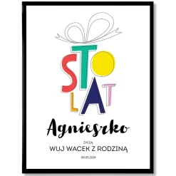 Plakat personalizowany 31x41 cm STO LAT prezent na 18 urodziny dla niej