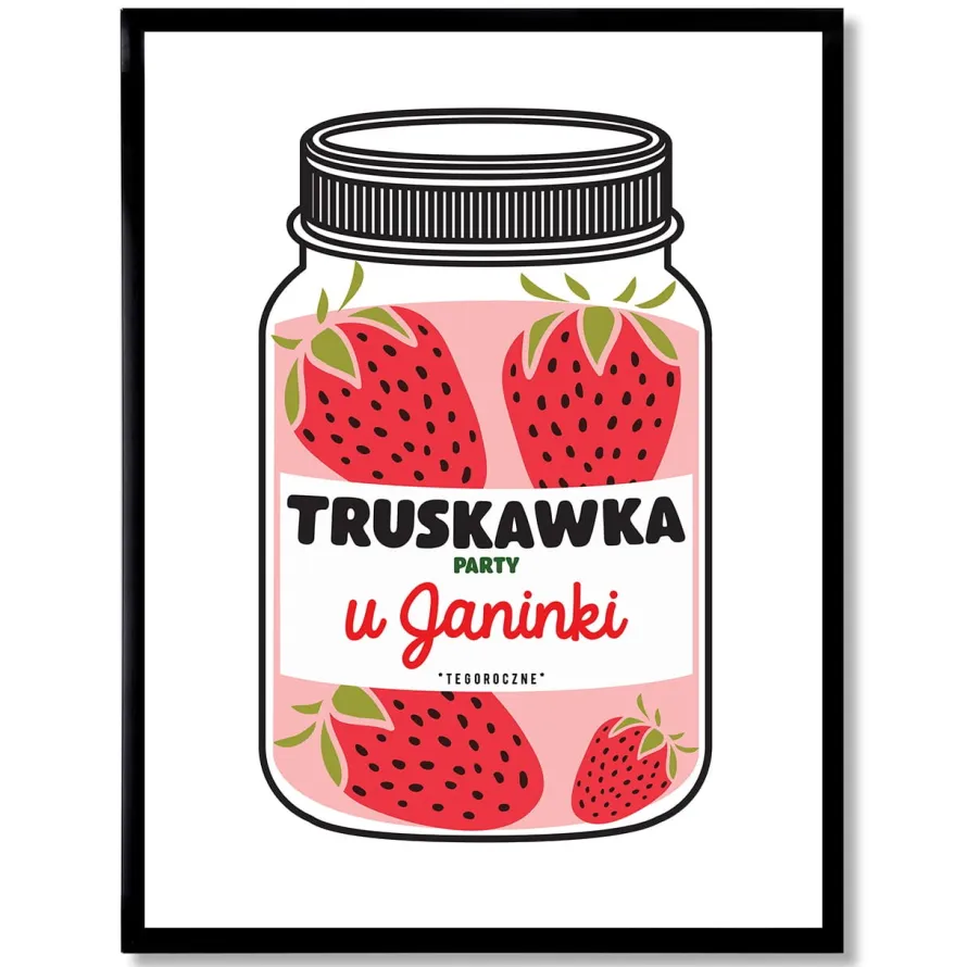 Plakat w ramie 31x41 cm TRUSKAWKA prezent na urodziny dla cioci