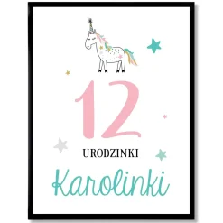 Plakat z jednorożcem 31x41 cm JEDNOROŻEC prezent na urodziny