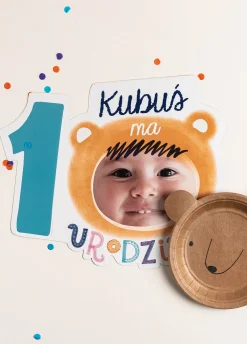Podkładki dekoracja stołu na roczek MIŚ (6szt.)