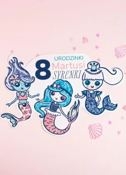 Podkładki papierowe na stół MAŁE SYRENKI syrenkowe urodziny (6szt.)