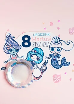 Podkładki papierowe na stół MAŁE SYRENKI syrenkowe urodziny (6szt.)