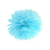 Pompon dekoracyjny z bibuły BŁĘKITNY 25cm