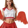 Pompony cheerleaderki - czerwone