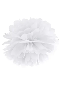 Pompon z bibuły BIAŁY 35cm