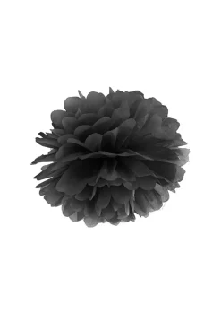 Pompon z bibuły CZARNY 25cm