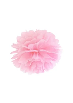 Pompon z bibuły JASNORÓŻOWY 25cm
