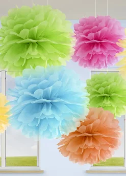 Pompon z bibuły NIEBIESKI 25cm