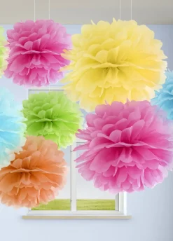 Pompon z bibuły RÓŻOWY 35cm