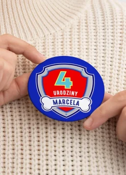 Przypinka na urodziny dziecka URODZINOWY PATROL (12szt.)