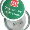 Przypinka urodzinowa ZNAK 30 zielony 7,5 cm