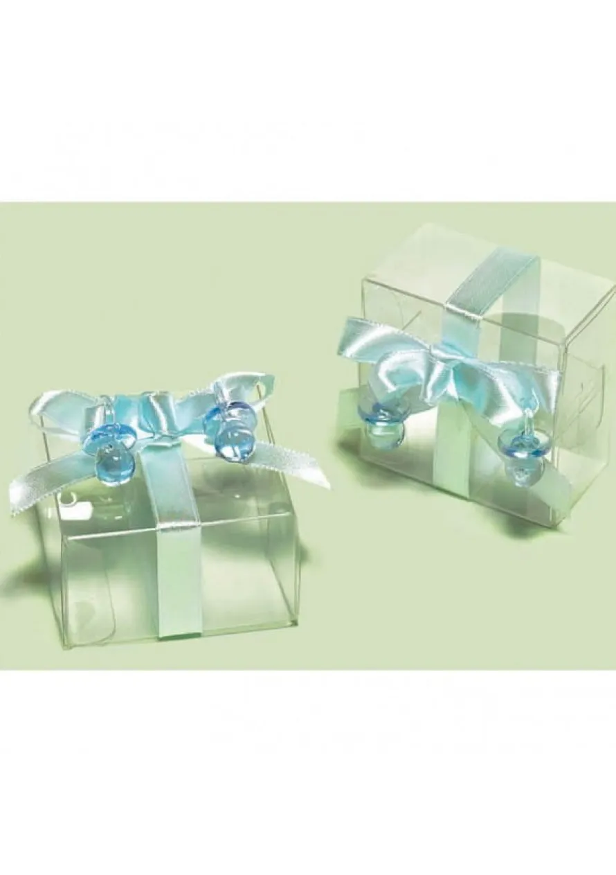 Pudełka na podziękowania dla gości na baby shower chrzest BABY BLUE (6szt.)